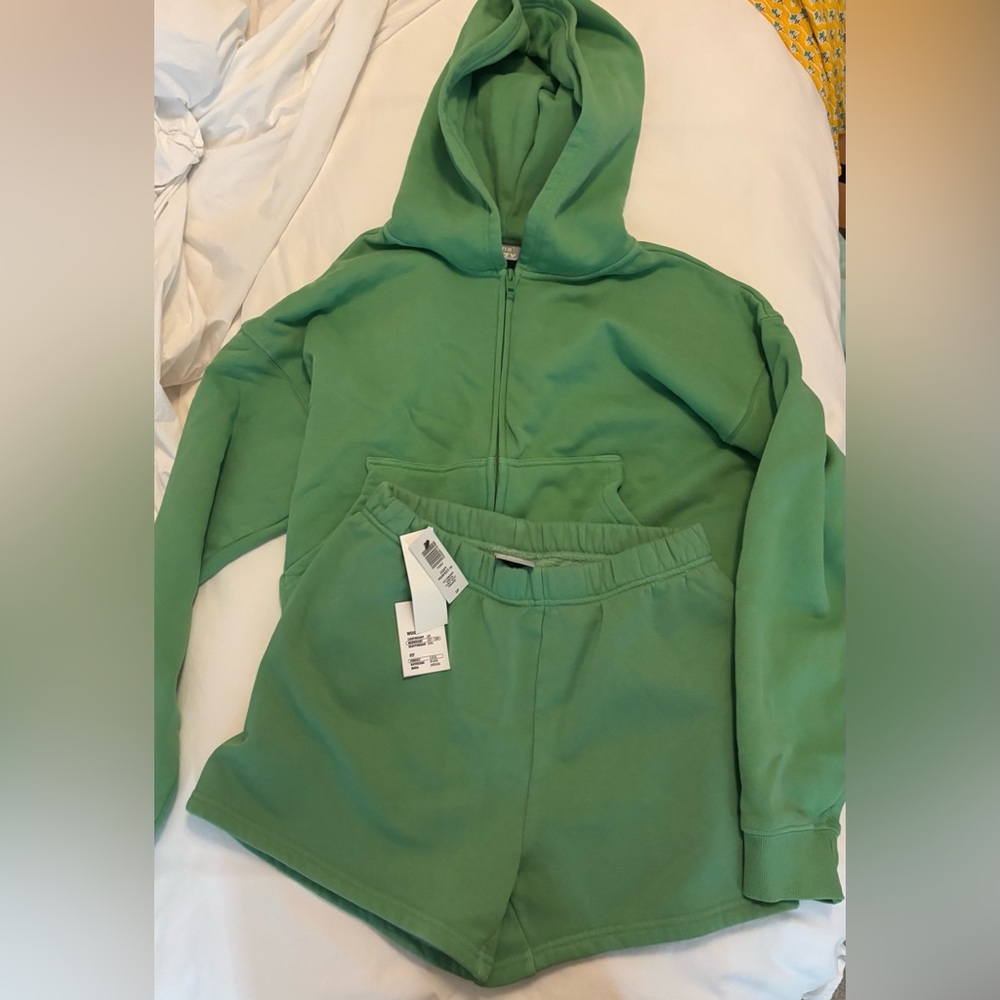 Aritzia TNA Cozy Sweatshirt and Shorts Set